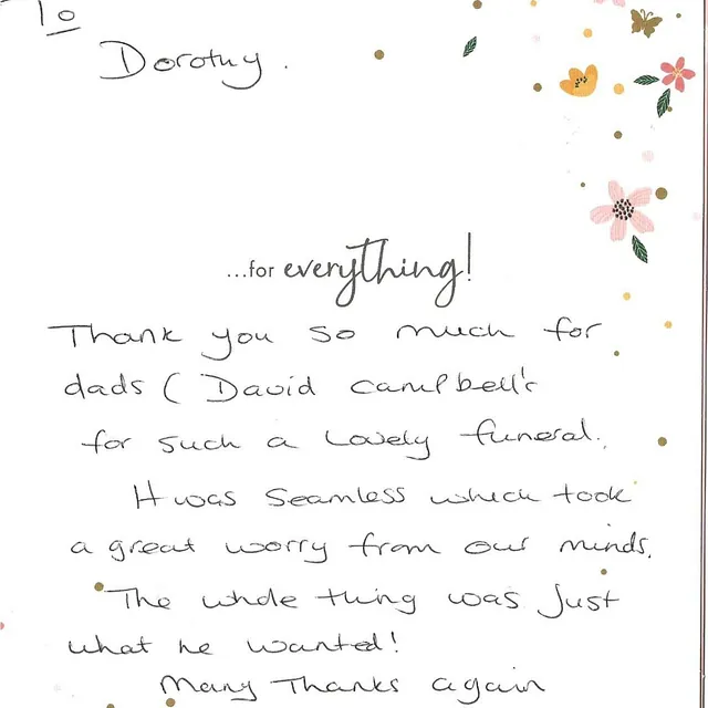 Thank you for everything card