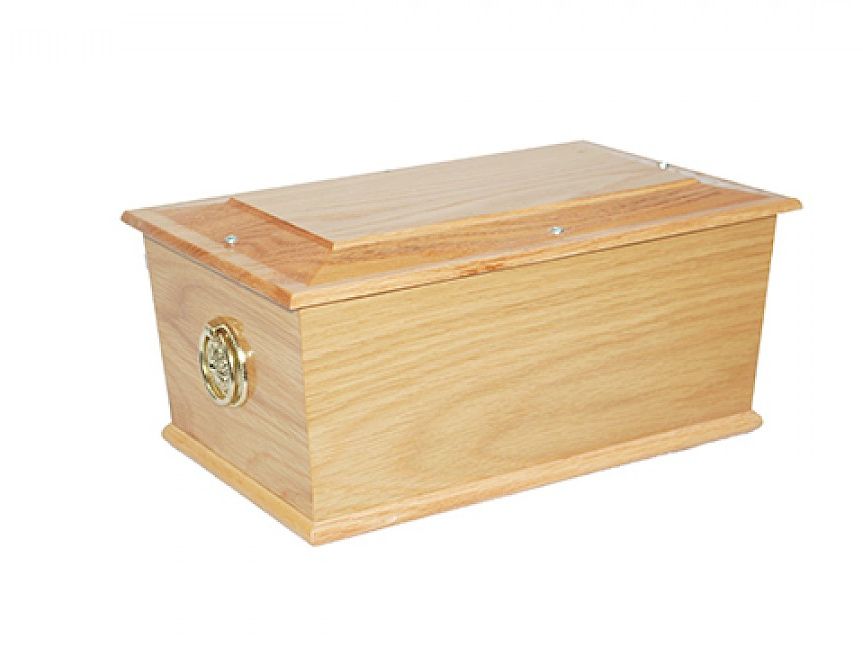 Hertford Veneered Oak Ash Casket